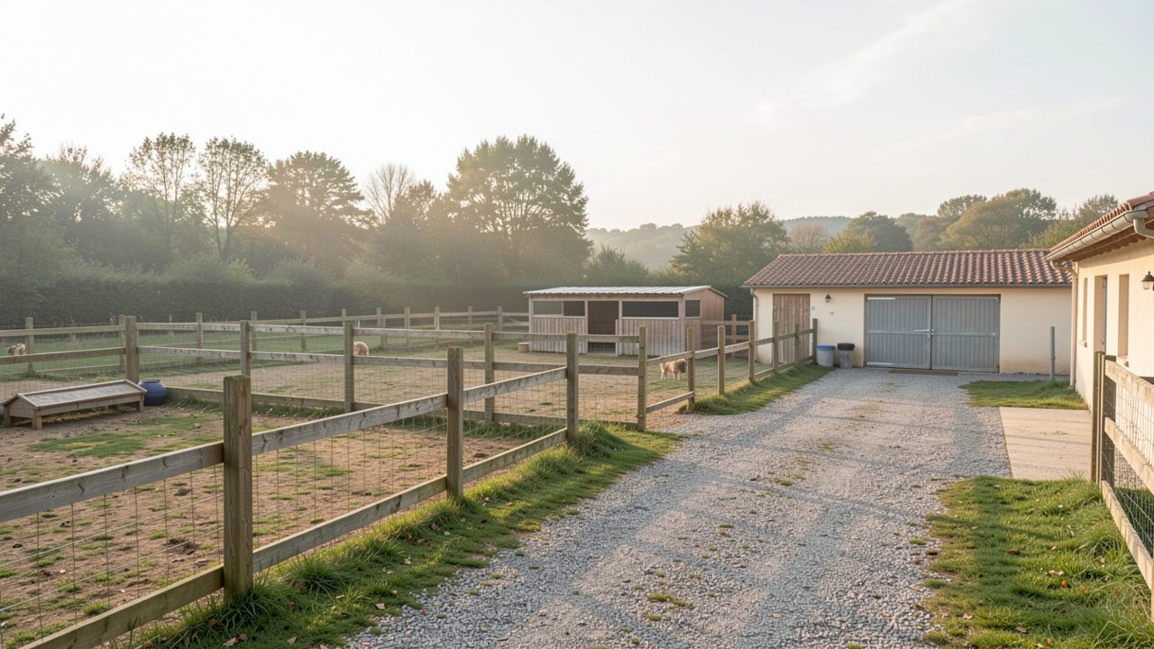 Une carte routière dépliée sur une table en bois, plusieurs communes entourées au feutre orange, une règle et une boussole de randonnée posées dessus